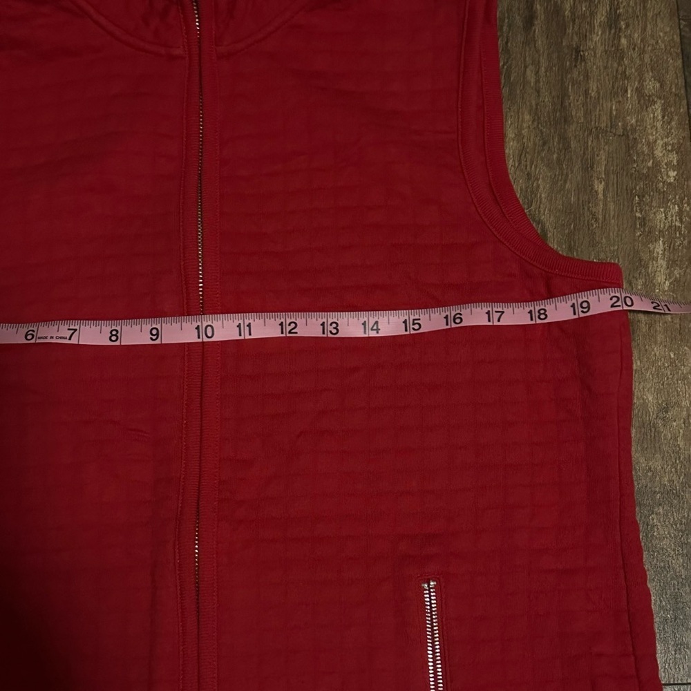Karen Scott Buisness casual Sport Red quilted Full Zip Vest With Pockets Medium - Picture 5 of 6